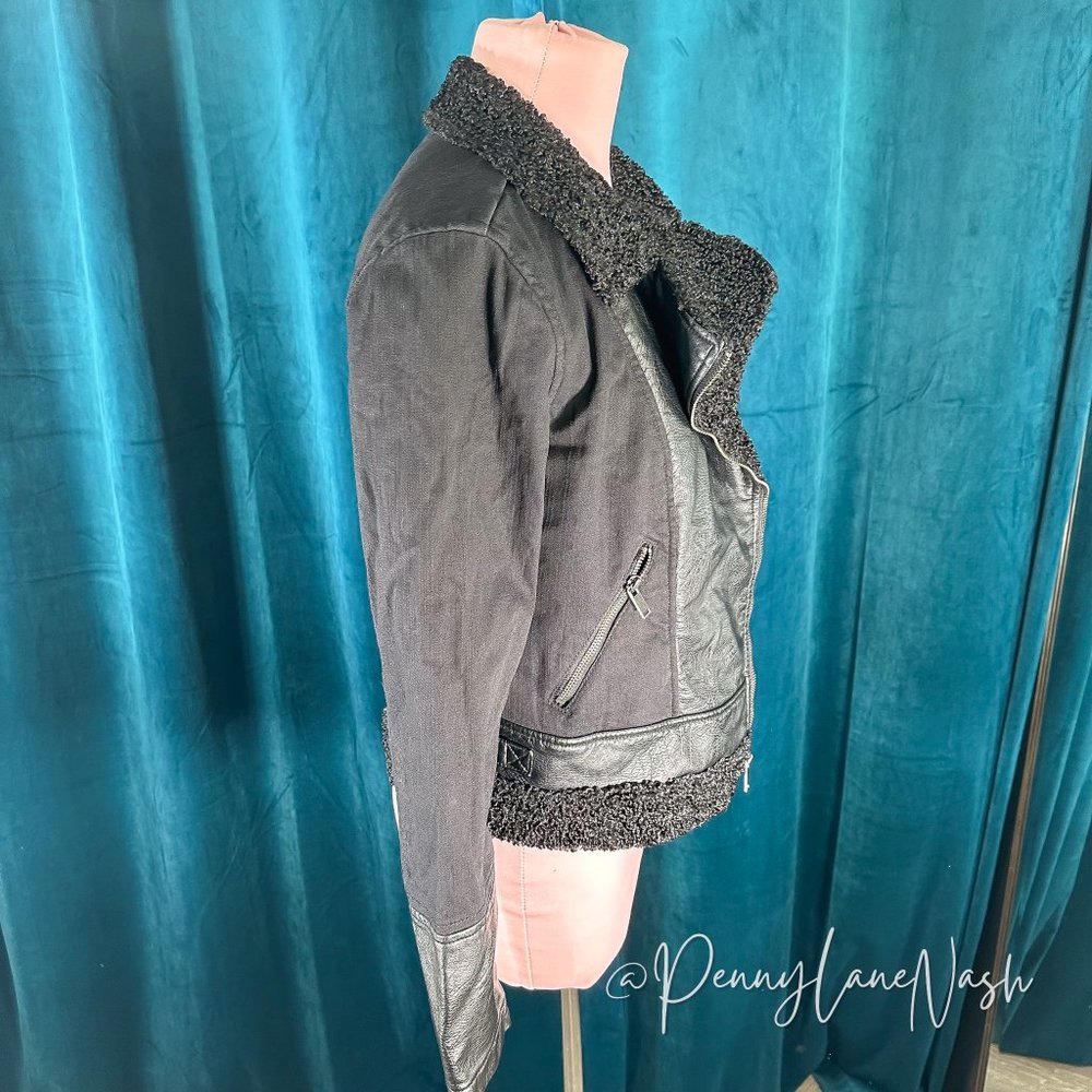 Rock & Republic Mixed Media Moto Jacket Black - Picture 9 of 14